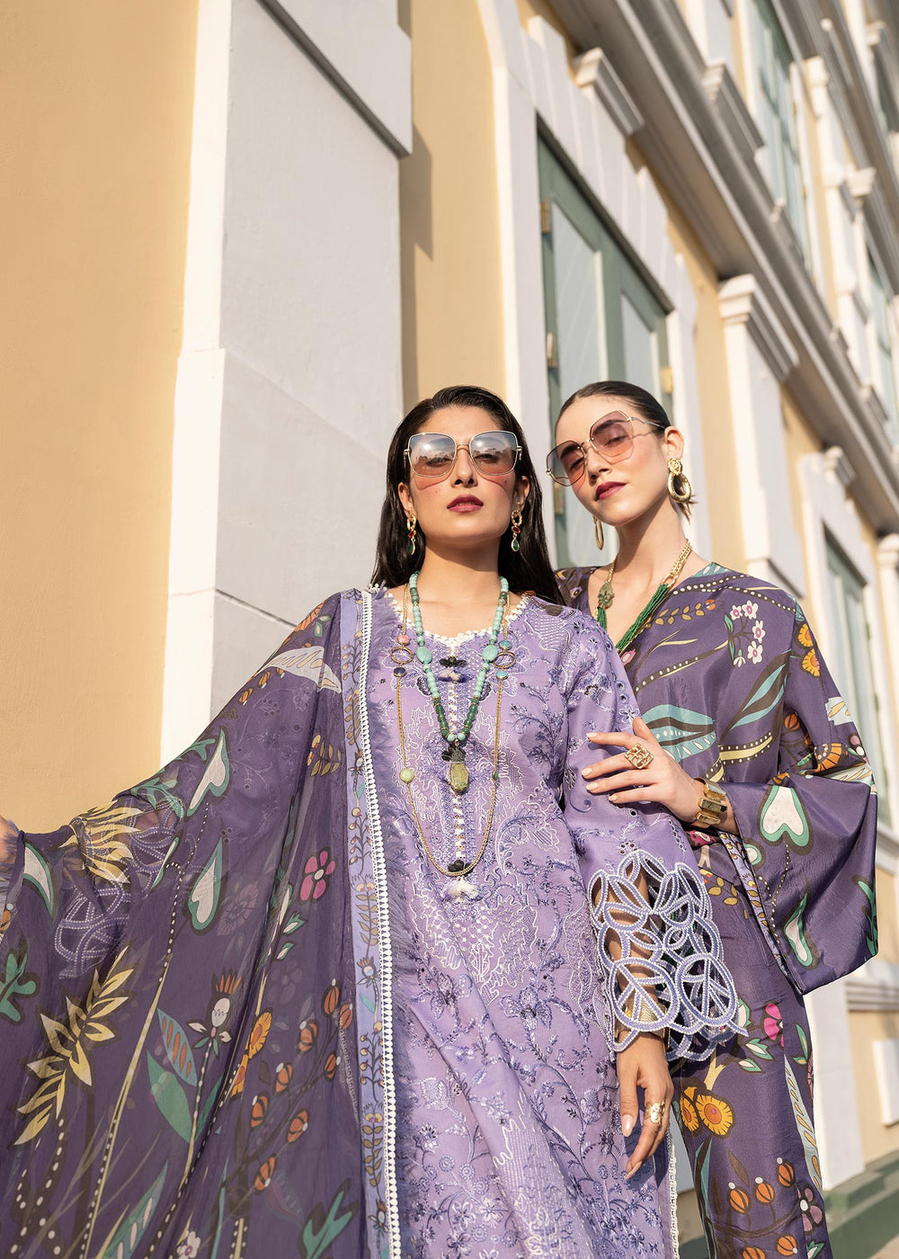 3 Piece - Unstitched Fully Embroided Lawn Fabric With Silk Dupatta MS-04