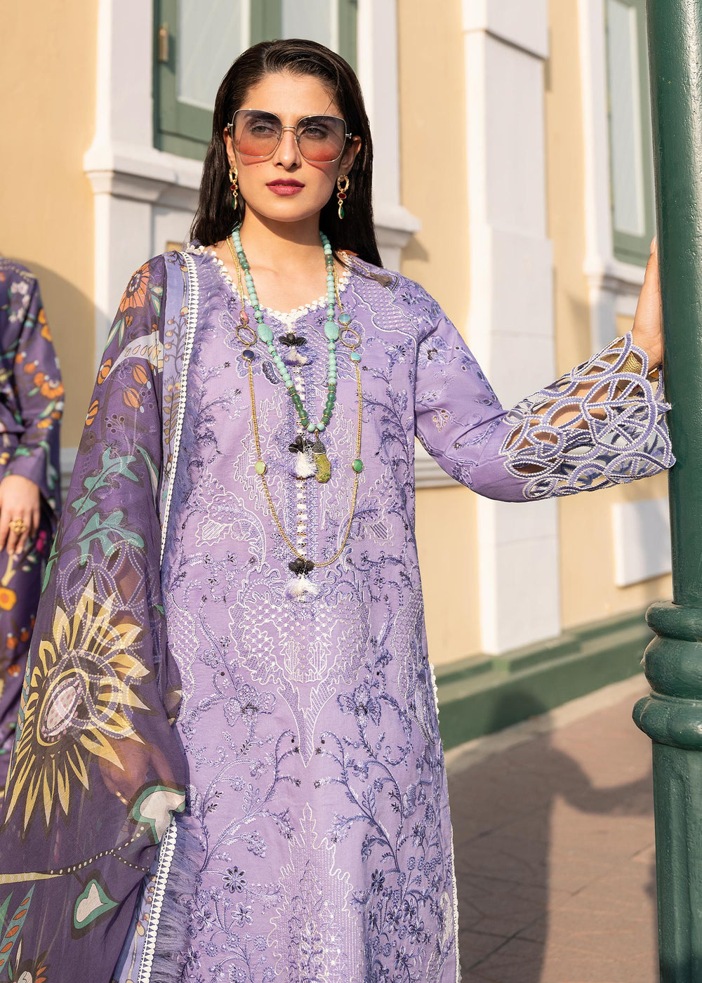 3 Piece - Unstitched Fully Embroidered Lawn Fabric MS-04