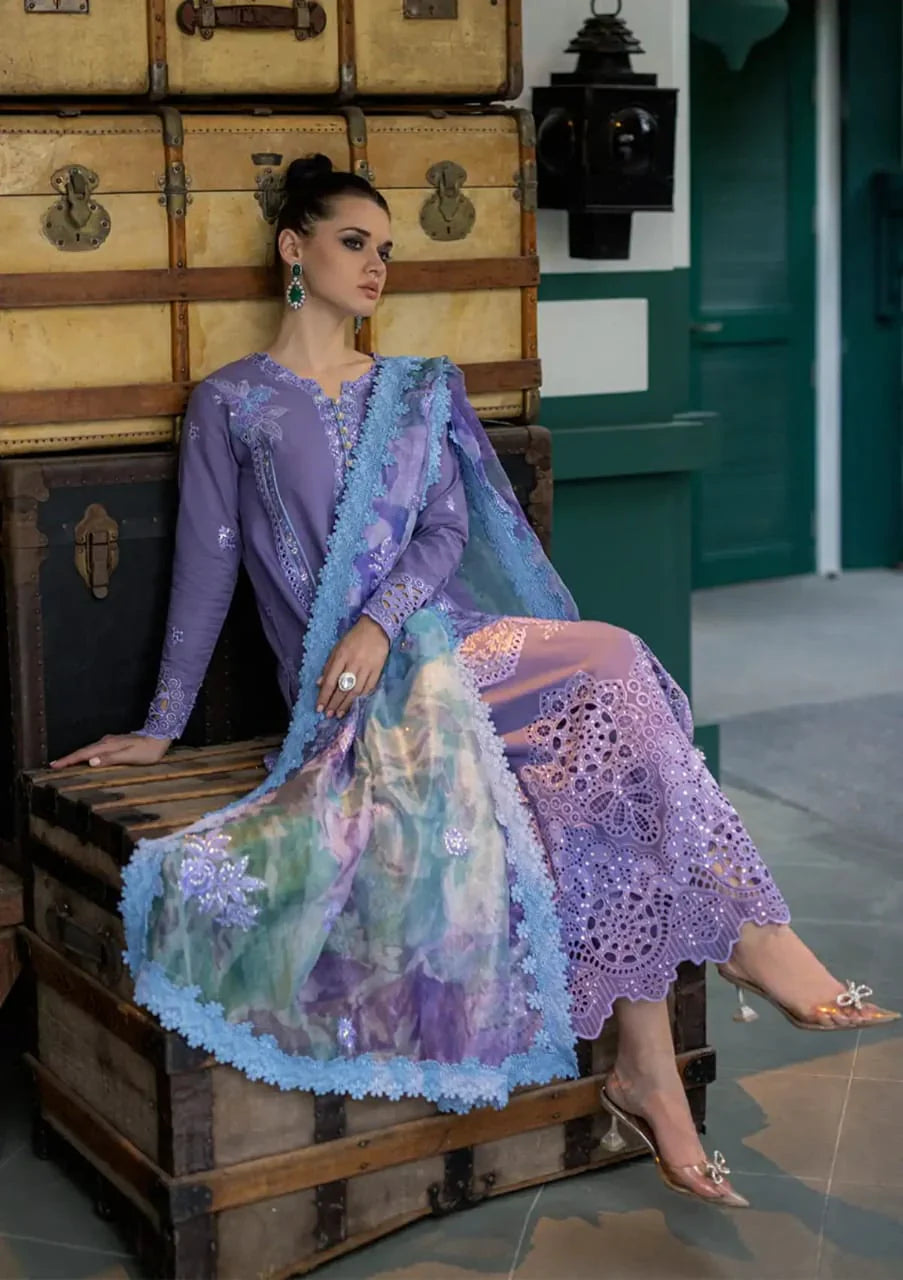 3 Piece - Unstitched Chicken Kari Embroided Lawn fabric OR-86