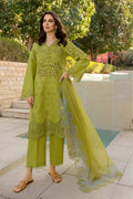 3 Piece Unstitched Heavy Embroidered Lawn Suit ( Fine Printed Silk Dupatta )RR-2780