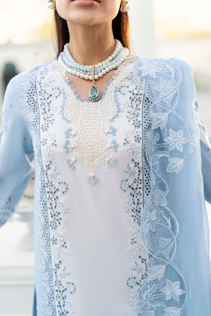 3 Piece Unstitched Heavy Embroidered Chickan Kari Lawn Suit ( Four Sided Embroidered Chiffon Dupatta ) CS-2645