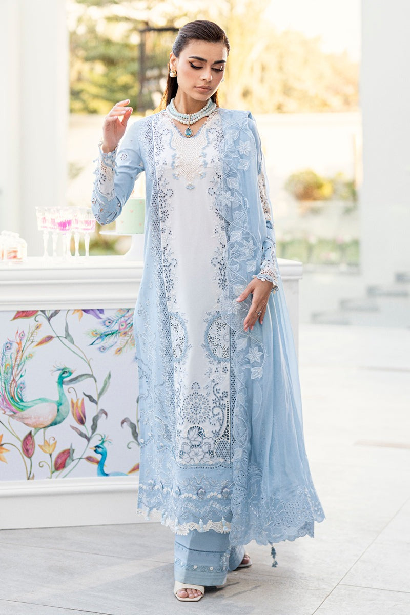 3 Piece Unstitched Heavy Embroidered Chickan Kari Lawn Suit ( Four Sided Embroidered Chiffon Dupatta ) CS-2645
