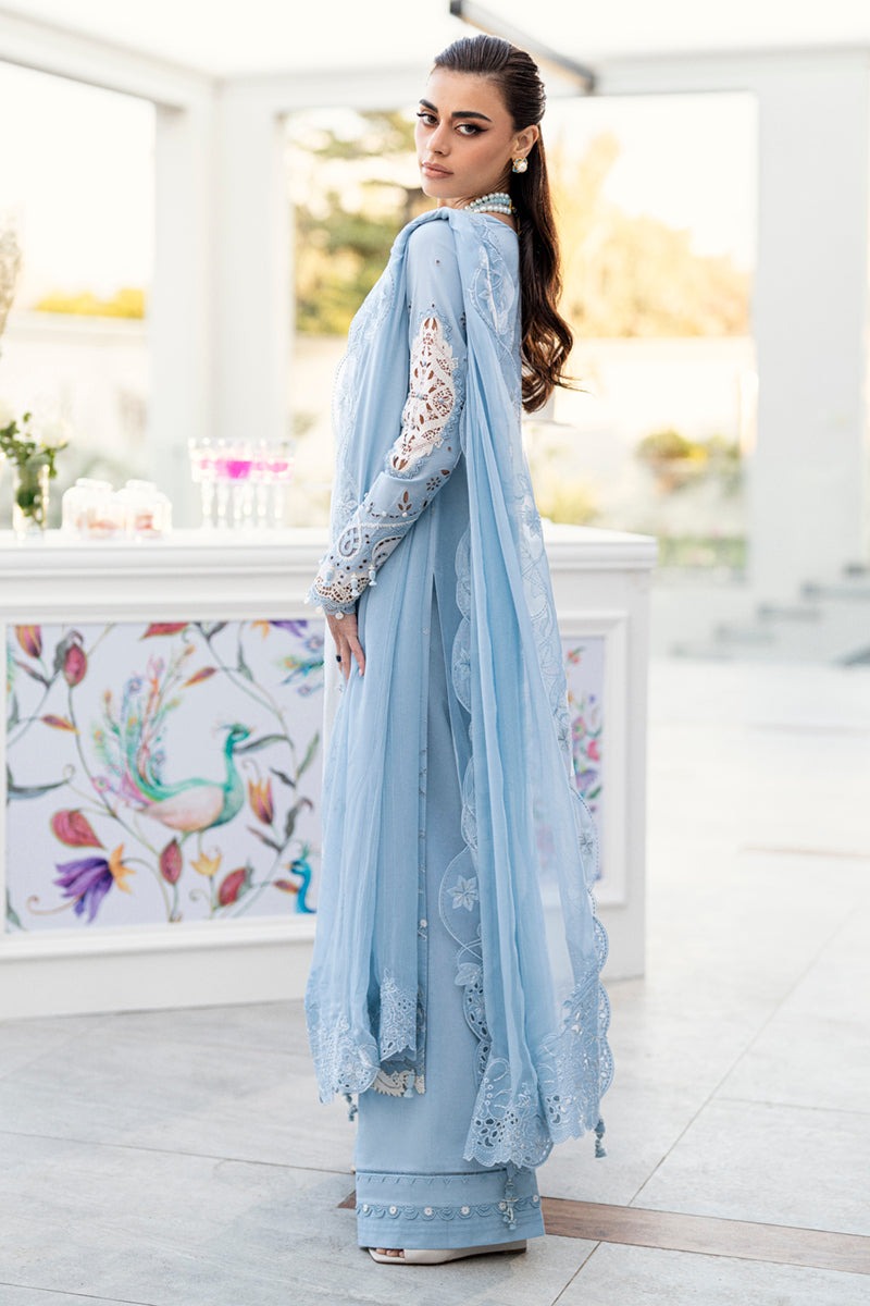 3 Piece Unstitched Heavy Embroidered Chickan Kari Lawn Suit ( Four Sided Embroidered Chiffon Dupatta ) CS-2645