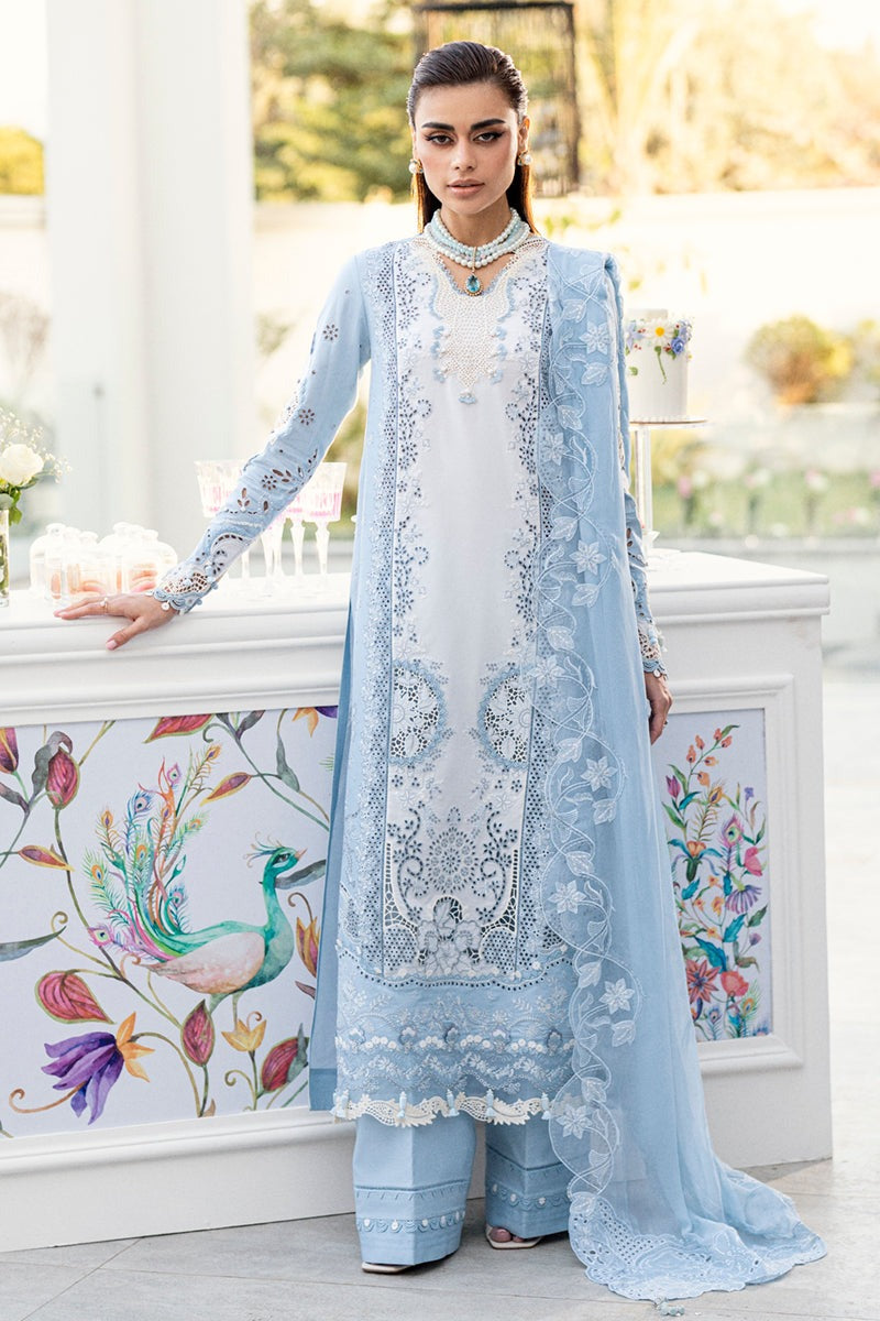 3 Piece Unstitched Heavy Embroidered Chickan Kari Lawn Suit ( Four Sided Embroidered Chiffon Dupatta ) CS-2645