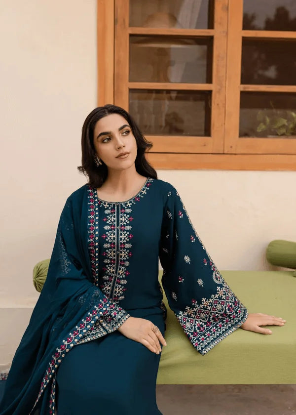 3 Piece Unstitched Heavy Embroidered Lawn Suit ( Four-sided Embroidered Chiffon Dupatta )