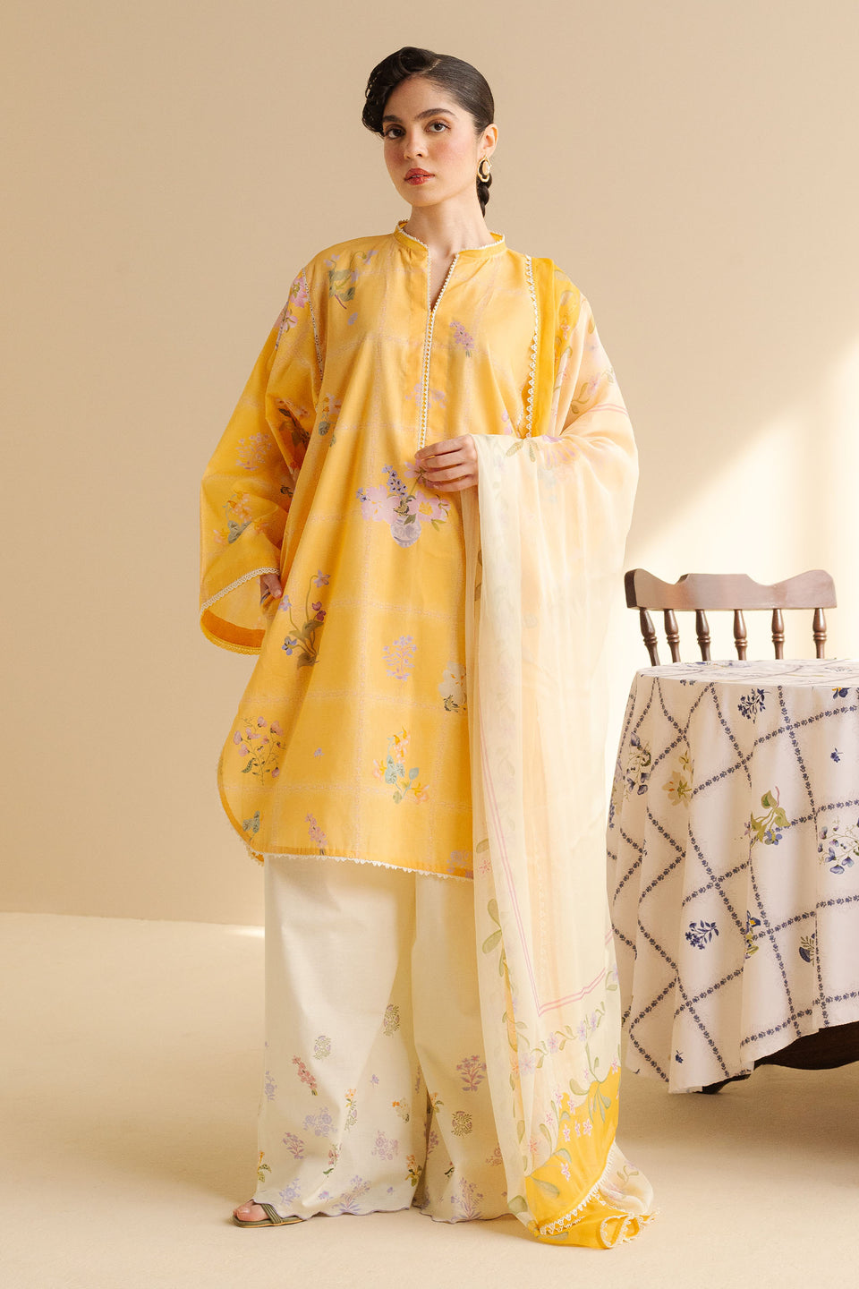 3 Piece - Unstitched Digital Printed Lawn Fabric