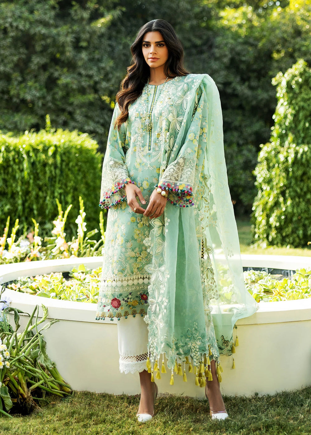 3 Piece - Unstitched Printed and Embroidered Lawn Fabric SP-482