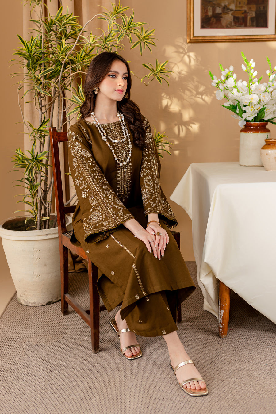 2 Piece - Unstitched Fully Embroided Lawn Fabric BA-68