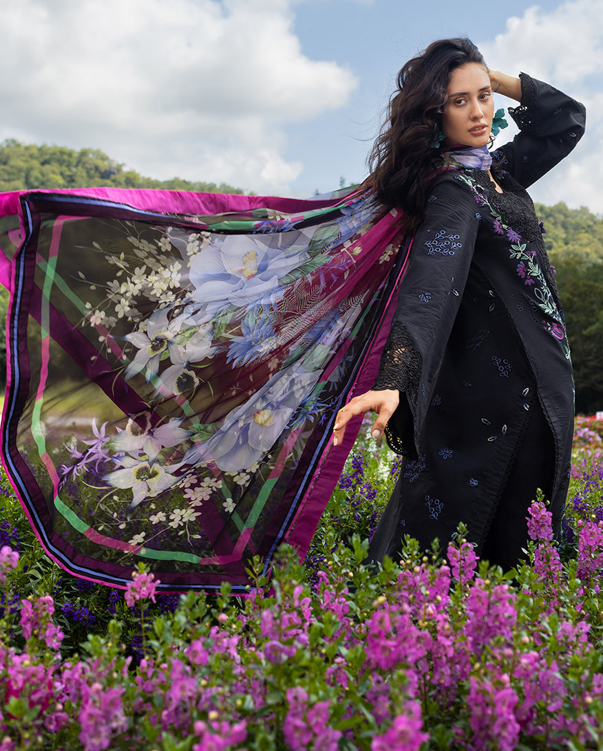 3 Piece - Unstitched Embroidered Lawn Fabric MS-2745