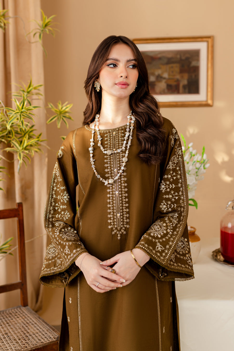 2 Piece - Unstitched Fully Embroided Lawn Fabric BA-68