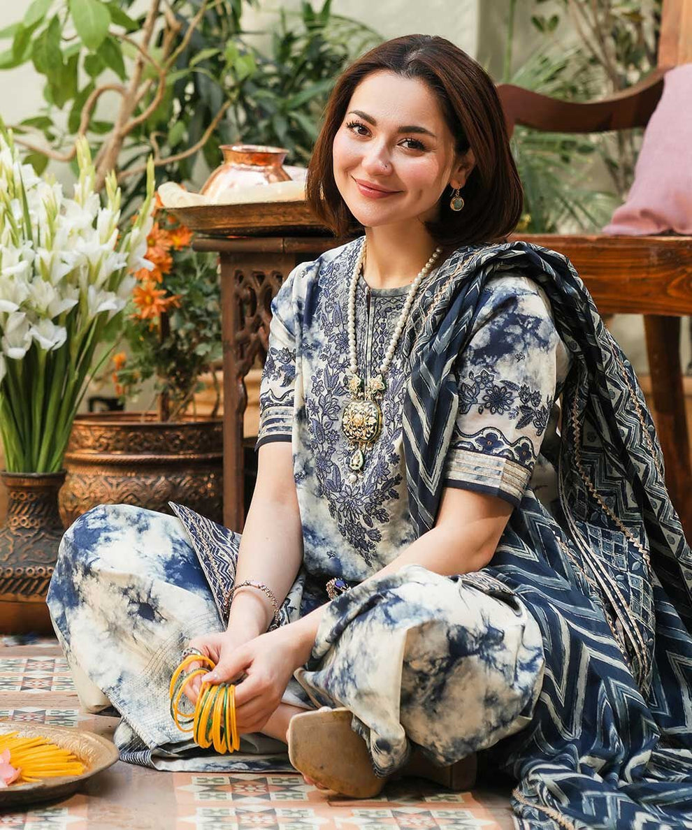 3 Piece - Unstitched Digital Printed Lawn Fabric SP-500