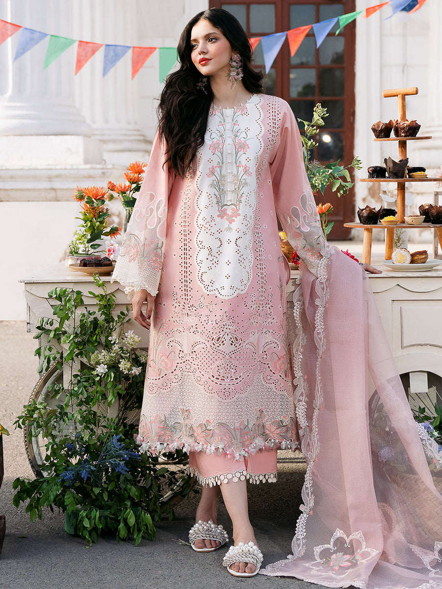 3 Piece - Unstitched Fully Embroidered Lawn Fabric BL-2585