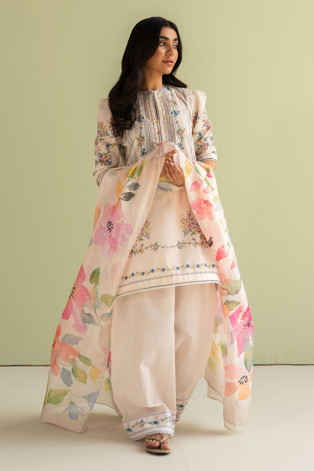 3 Piece - Unstitched Digital Printed Lawn Fabric BQ-423