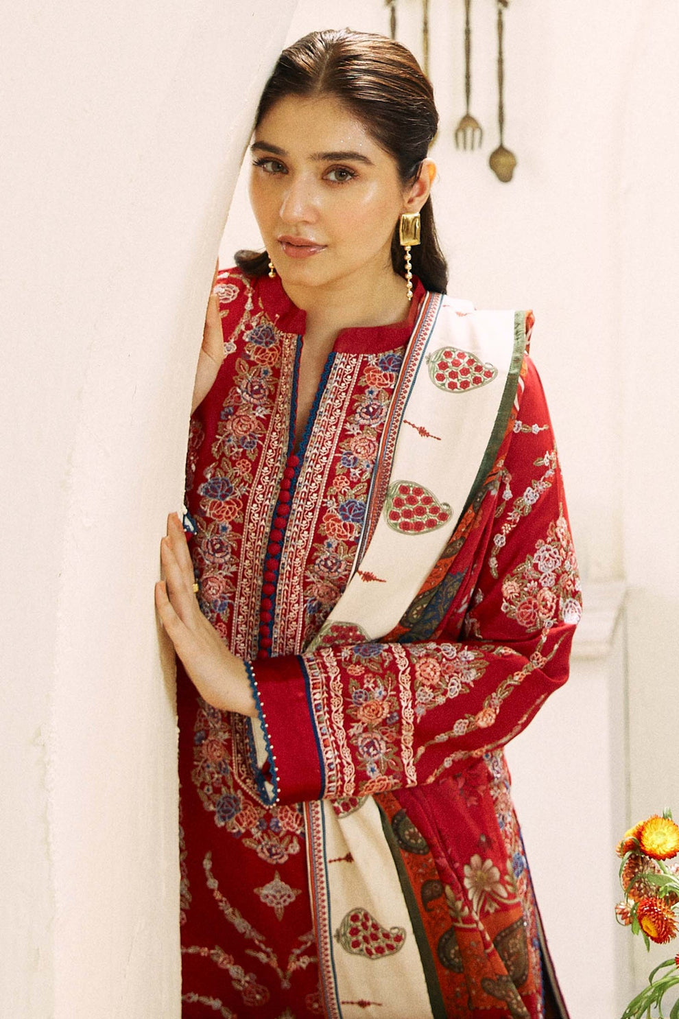 3 Piece - Unstitched Fully Embroided Lawn Fabric ZS-55