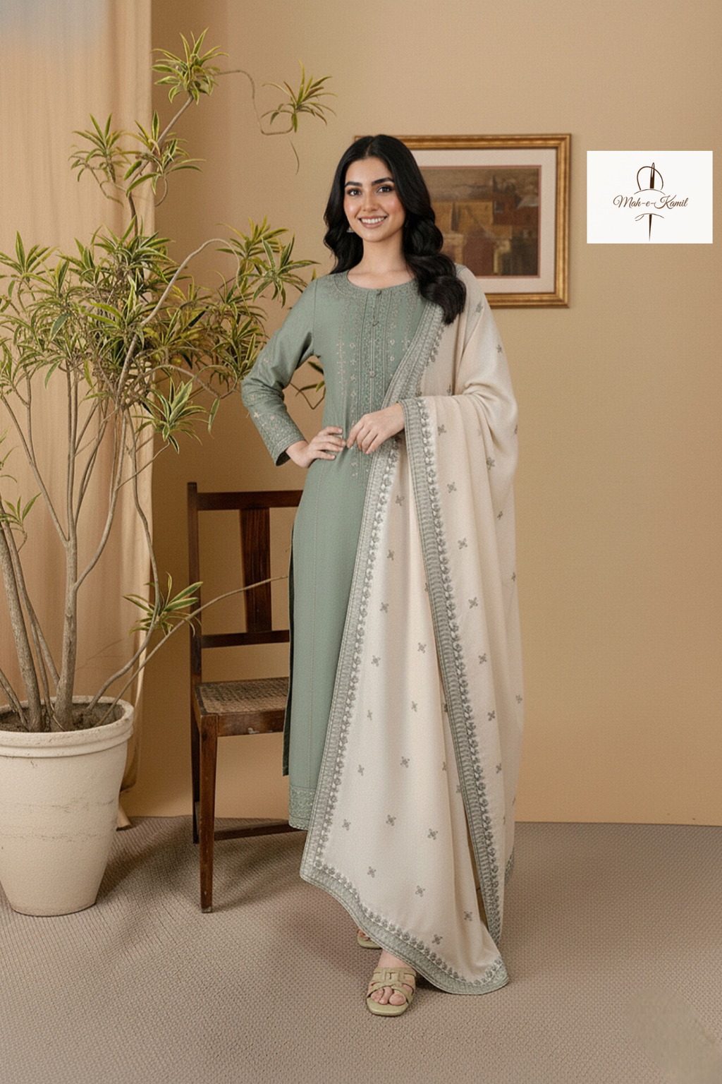 3 Piece - Unstitched Fully Embroidered Lawn Fabric RP-600