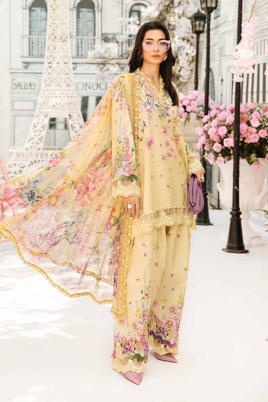 3 Piece - Unstitched Digital Printed Lawn Fabric MB-512 A