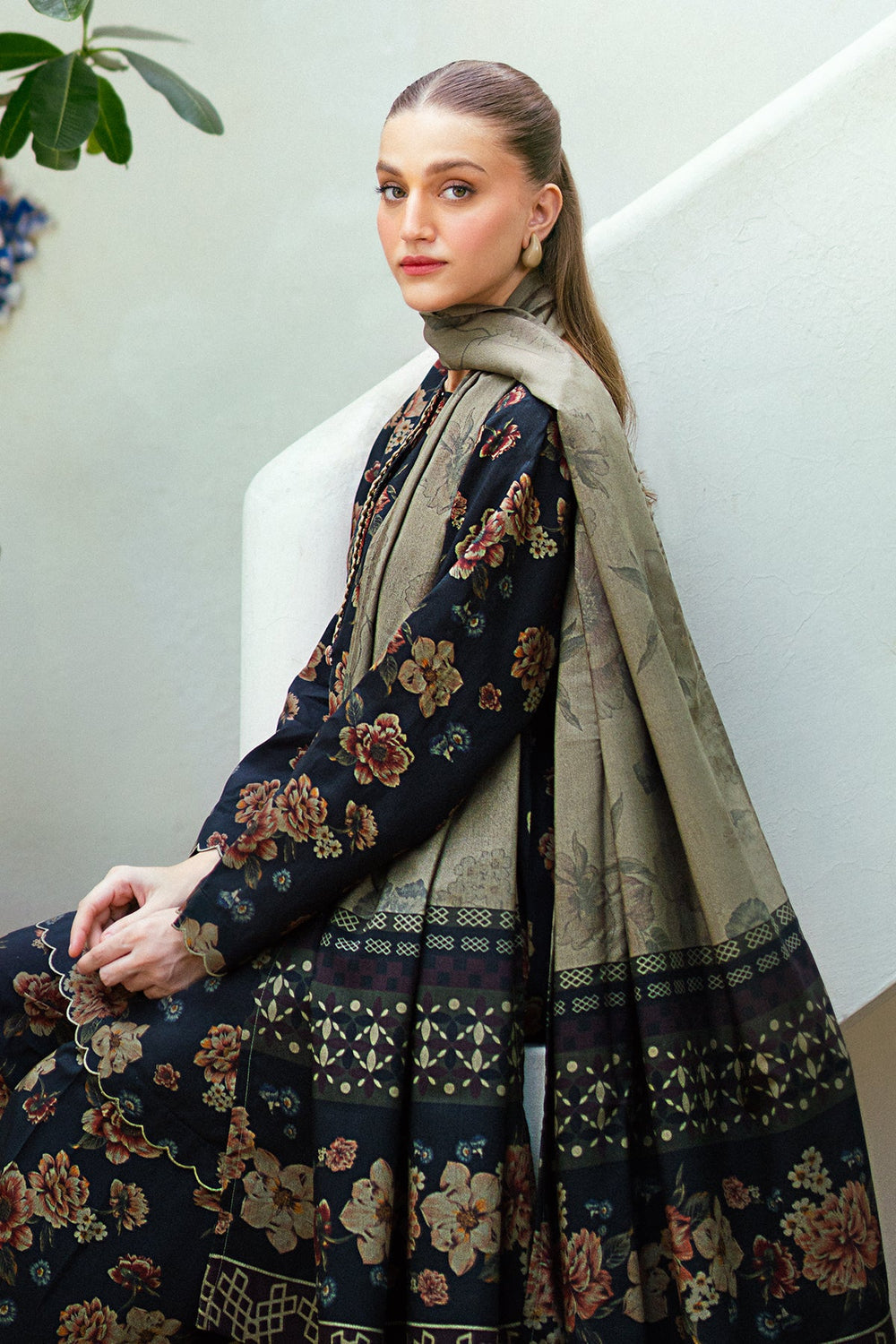 3 Piece - Unstitched Digital Printed Lawn Fabric BQ-412
