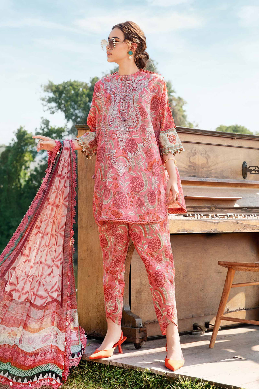 3 Piece - Unstitched Digital Printed Lawn Fabric