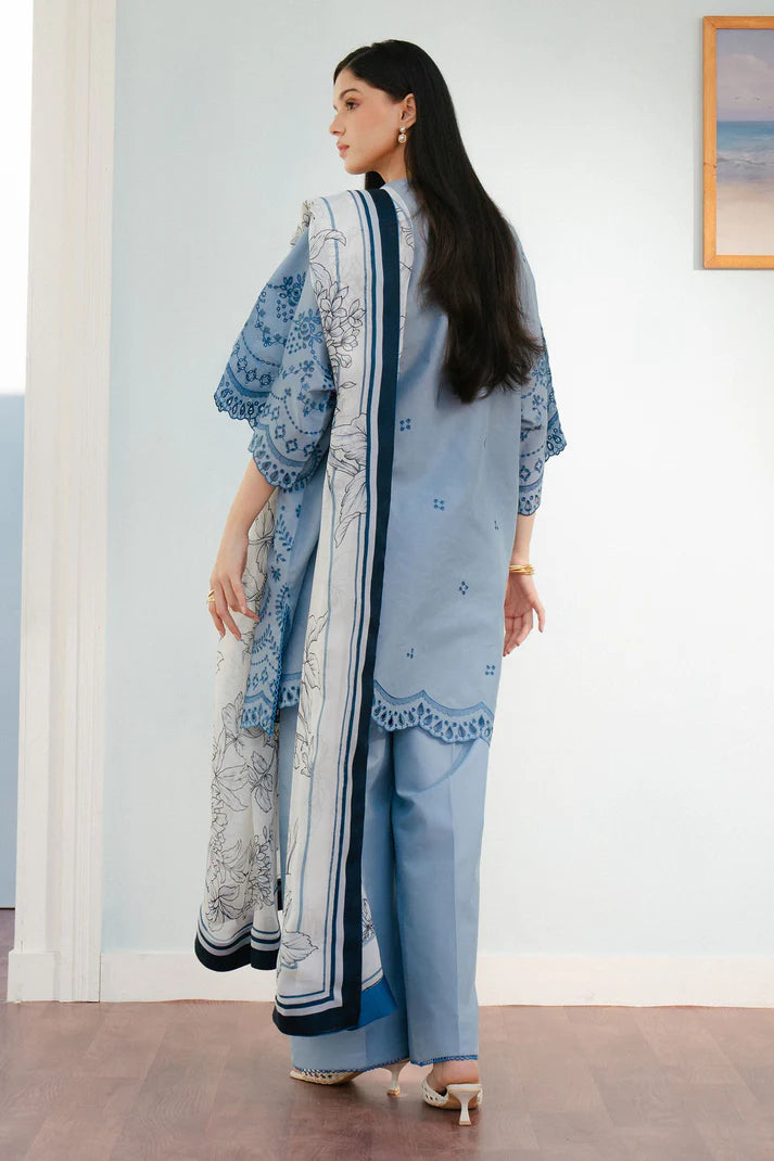 3 Piece - Unstitched Embroidered Lawn Fabric CO 2610