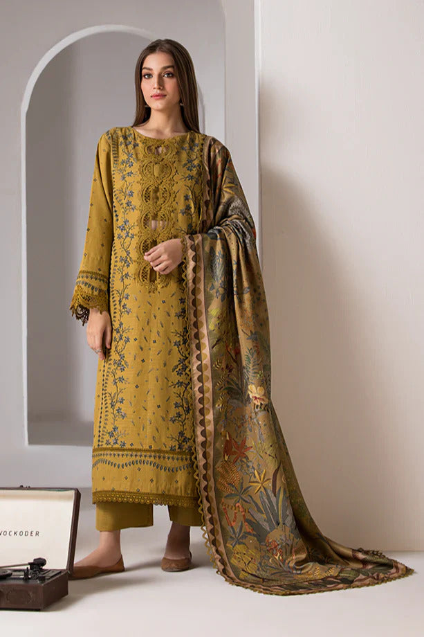 3 Piece - Unstitched Fully Embroided Lawn Fabric SN-59