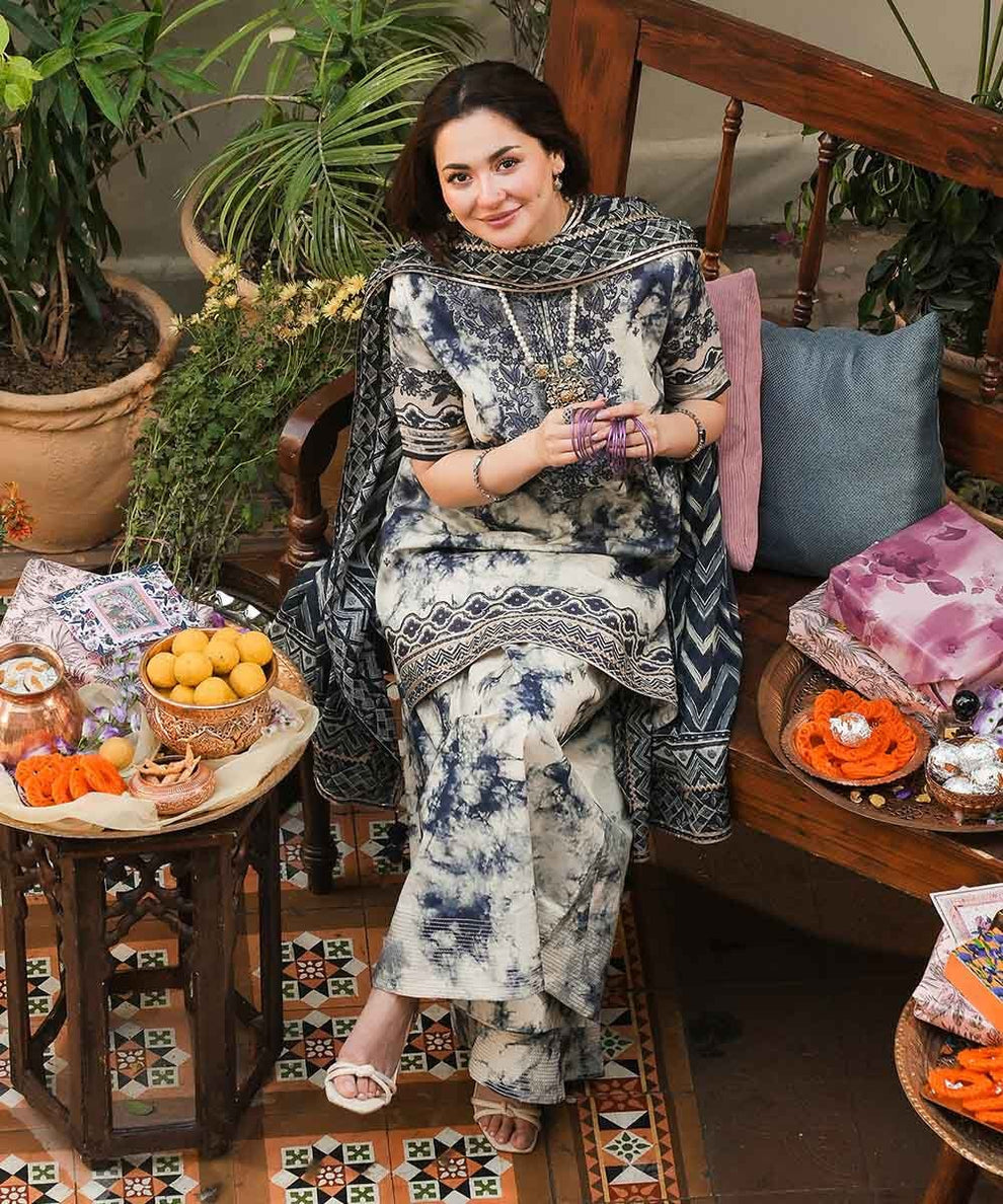 3 Piece - Unstitched Digital Printed Lawn Fabric SP-500