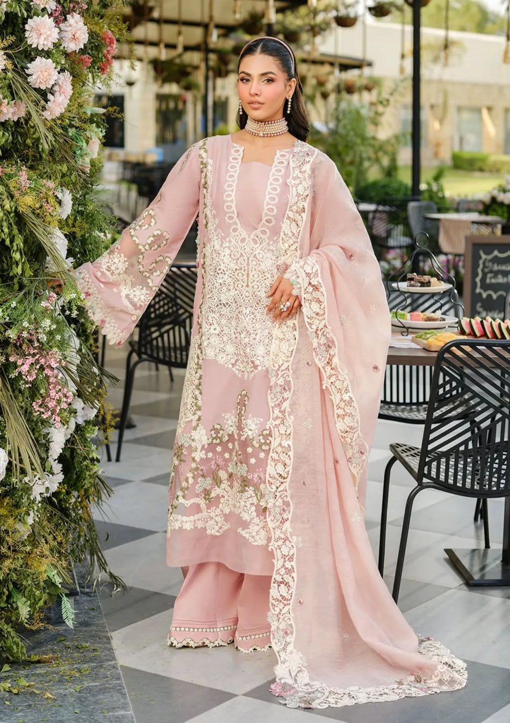 3 Piece - Unstitched Fully Embroidered Lawn Fabric EL-2710