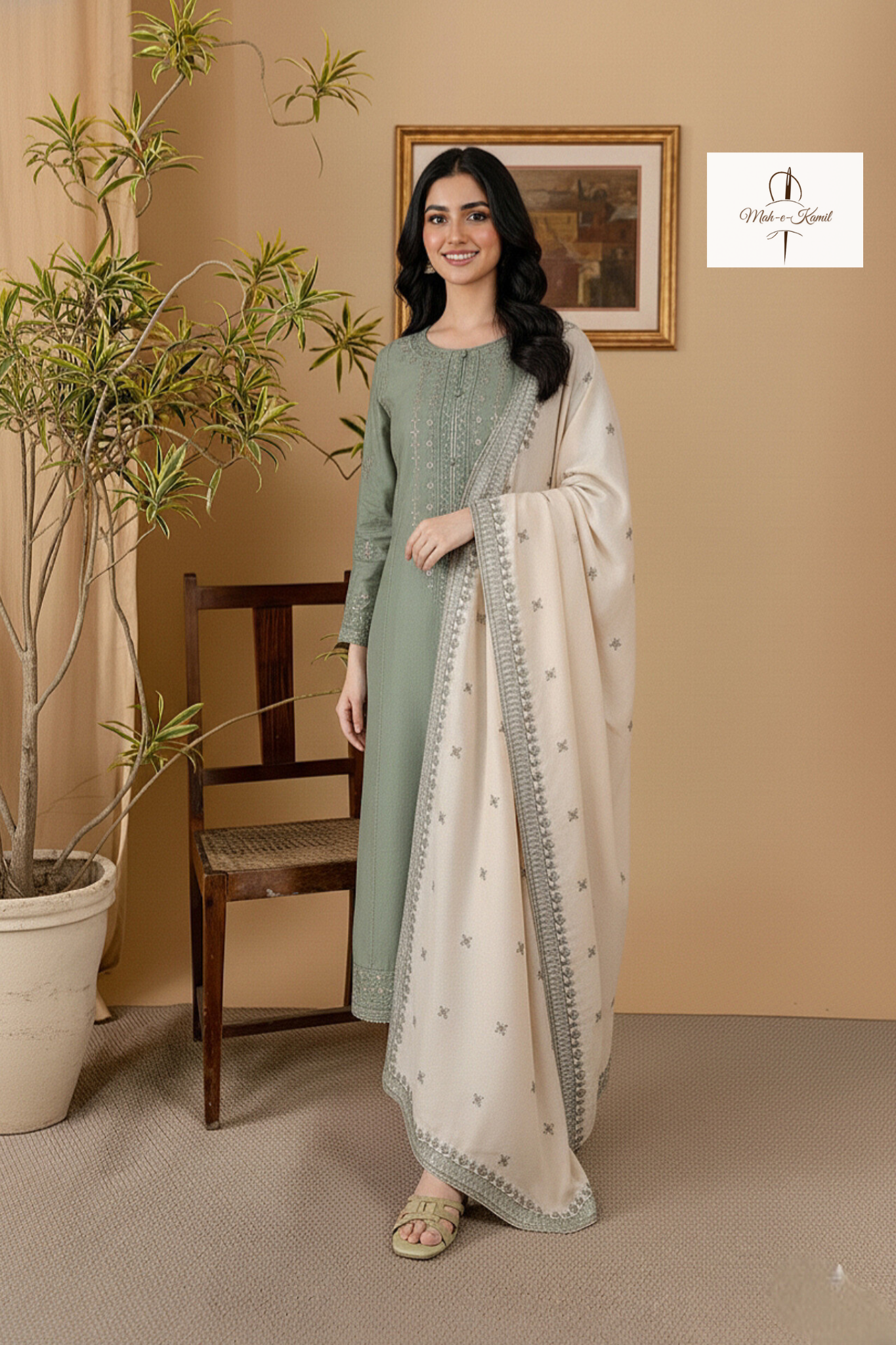 3 Piece - Unstitched Fully Embroidered Lawn Fabric RP-600