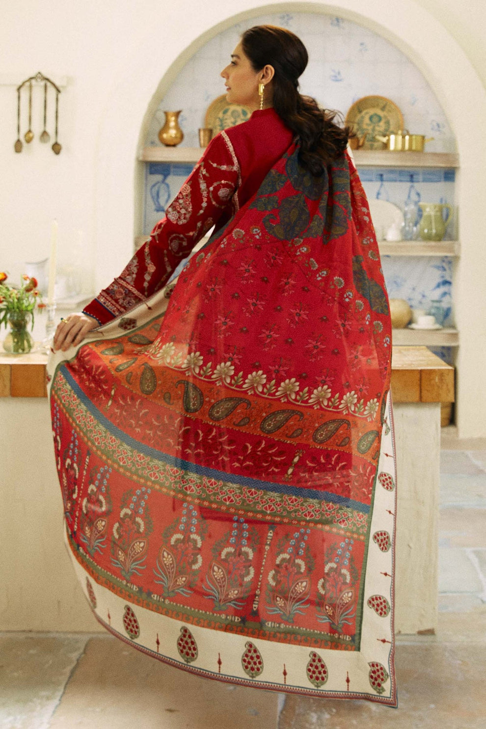 3 Piece - Unstitched Fully Embroided Lawn Fabric ZS-55