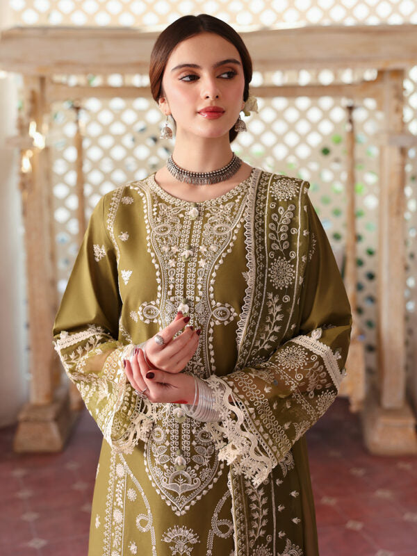 3 Piece - Unstitched Fully Embroidered Lawn Fabric MR-590