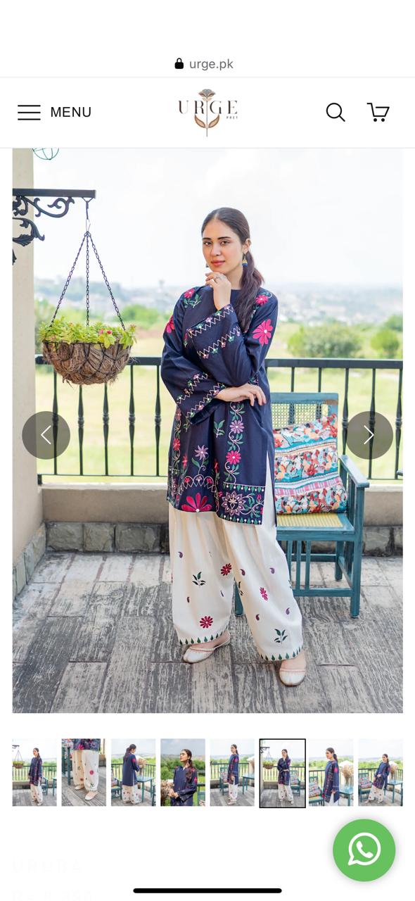 2 Piece - Unstitched Embroidered Lawn Fabric