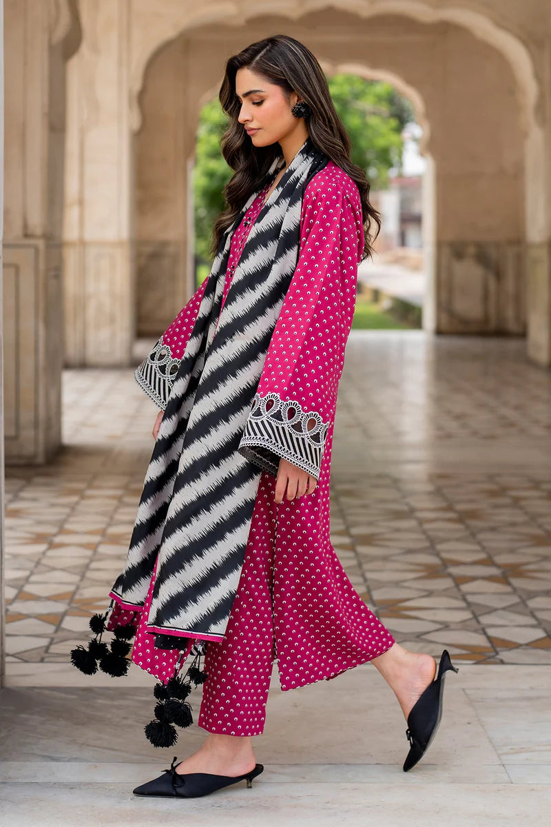 3 Piece - Unstitched Digital Printed Lawn Fabric BQ-411