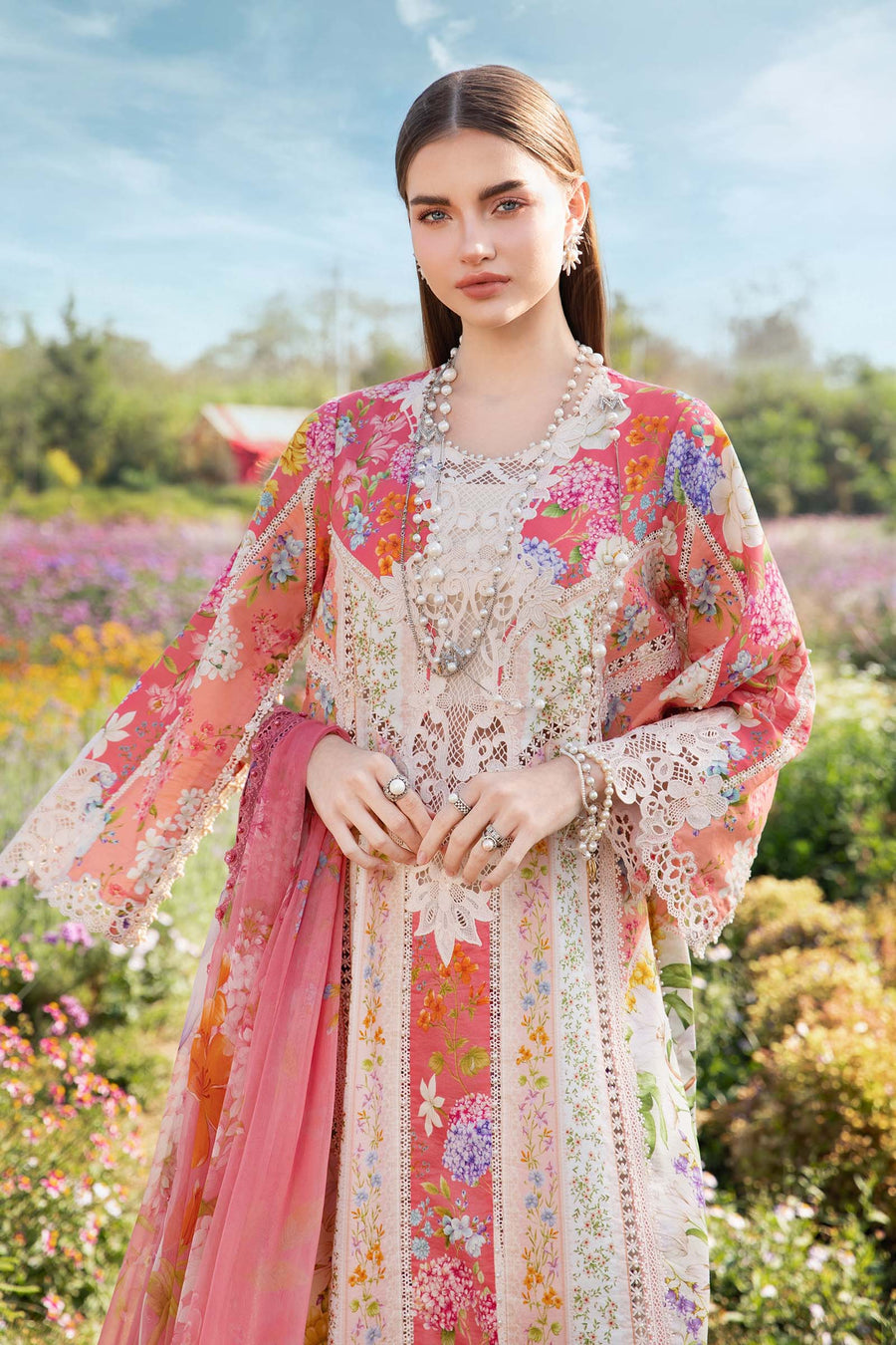 3 Piece - Unstitched Digital Printed Lawn Fabric