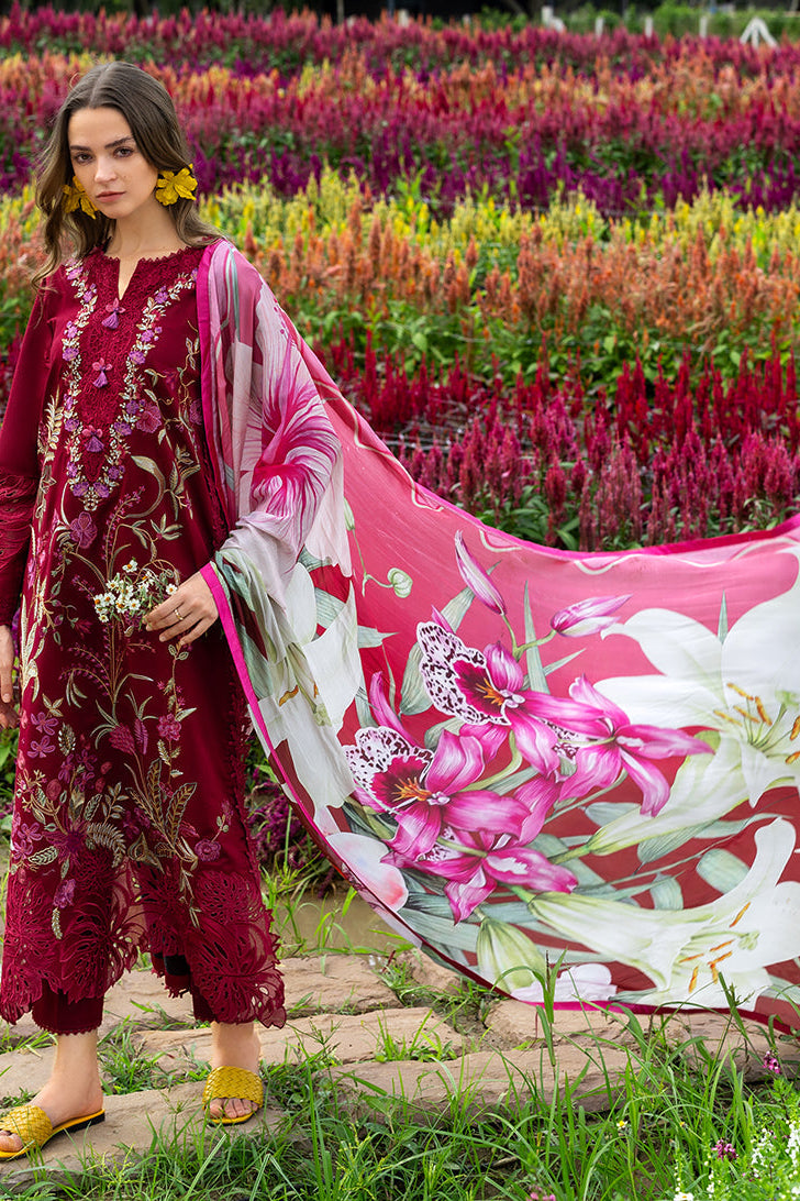 3 Piece - Unstitched Embroidered Lawn Fabric MS-2750