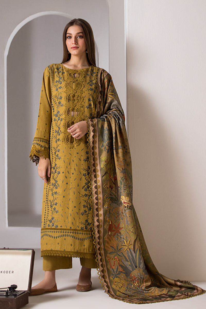 3 Piece - Unstitched Fully Embroided Lawn Fabric SN-59