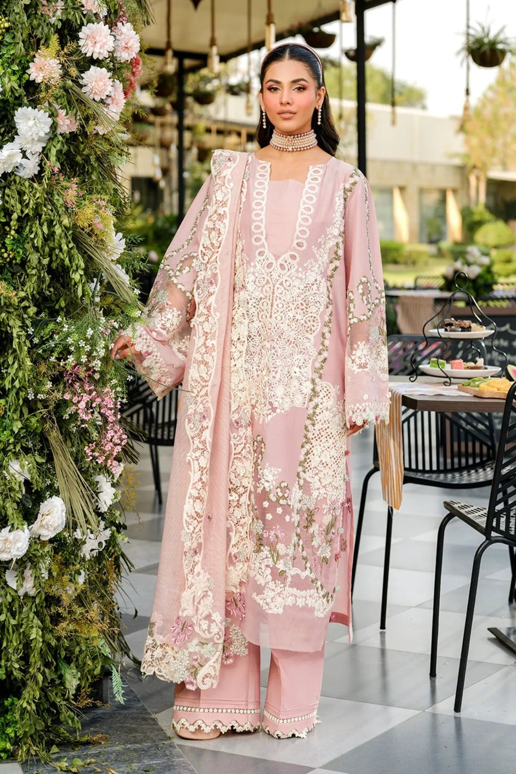 3 Piece - Unstitched Fully Embroidered Lawn Fabric EL-2710