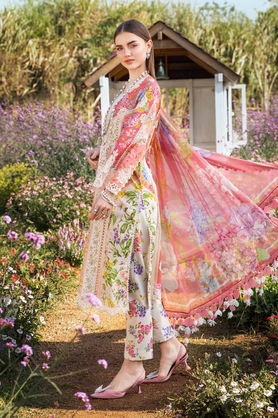 3 Piece - Unstitched Digital Printed Lawn Fabric