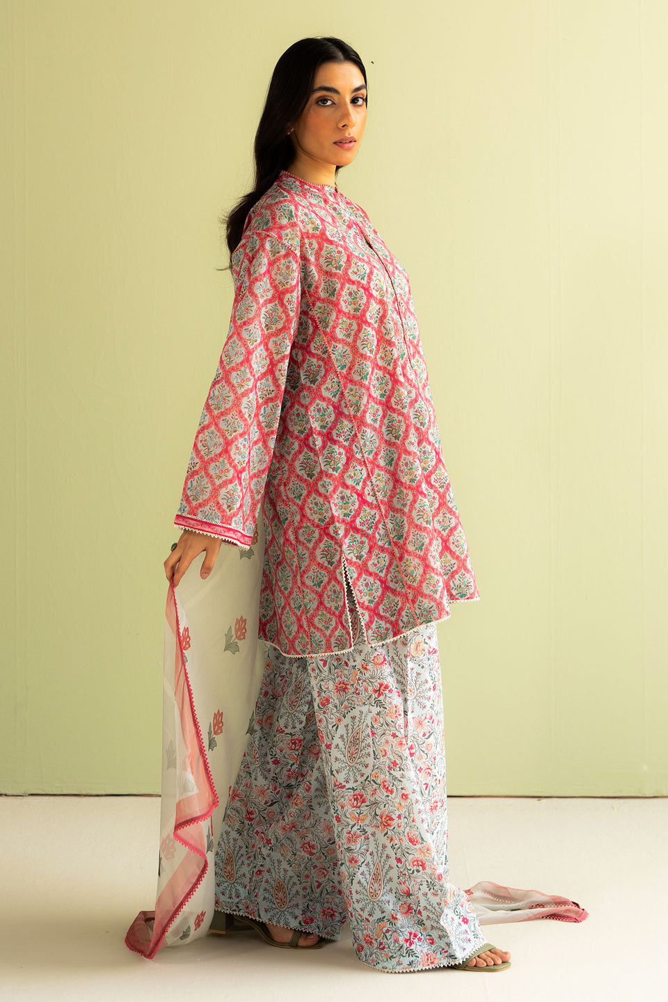 3 Piece - Unstitched Digital Printed Lawn Fabric C0-494