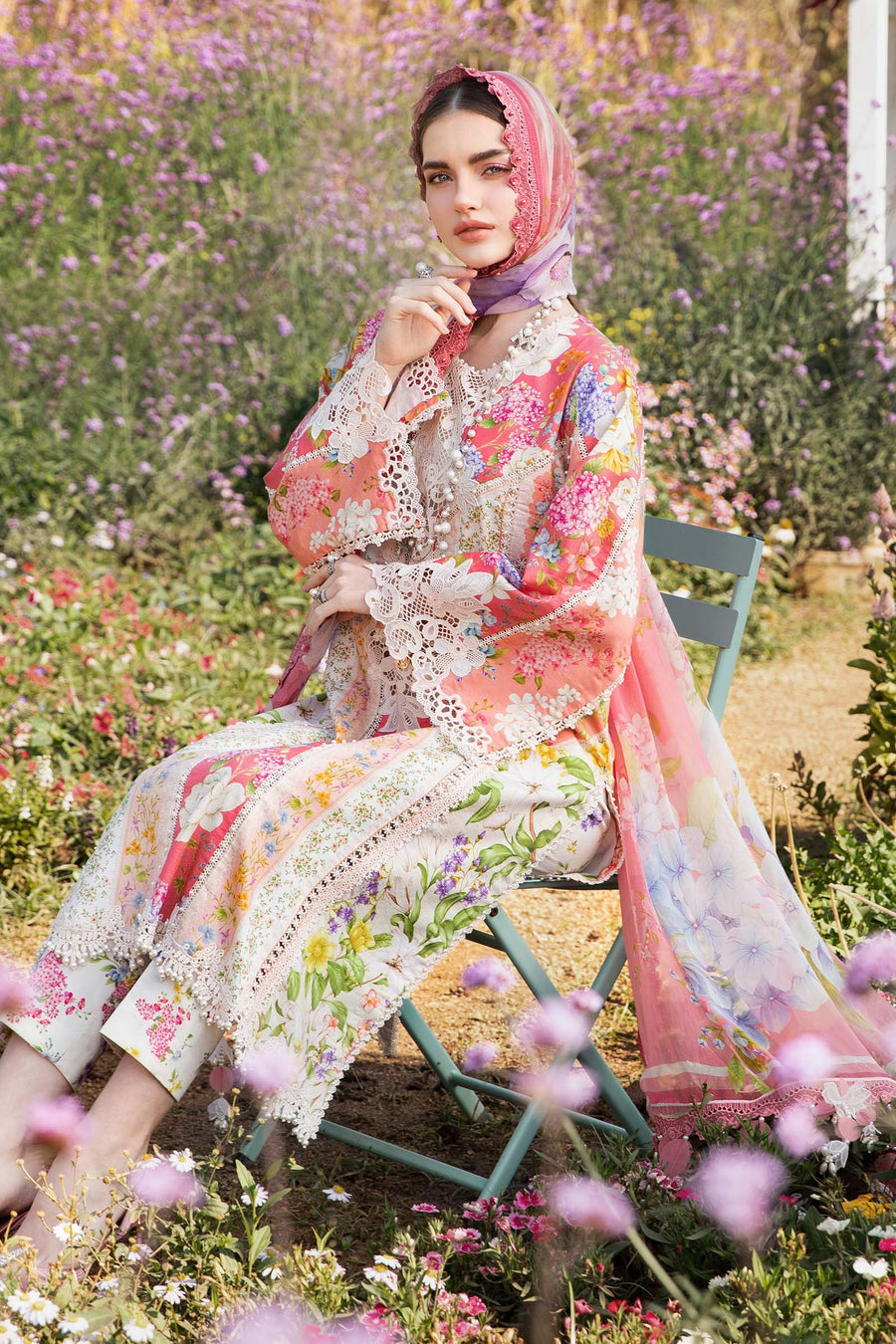 3 Piece - Unstitched Digital Printed Lawn Fabric