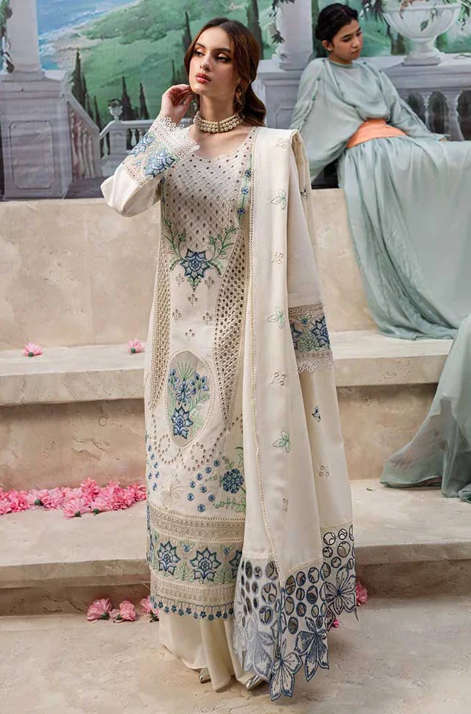 3 Piece - Unstitched Luxury Embroidered Lawn Fabric MR-2730