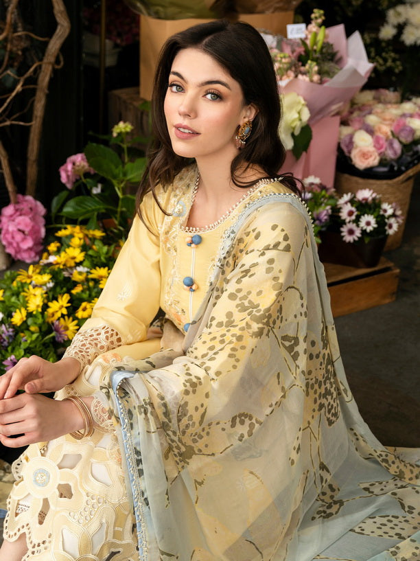3 Piece - Unstitched Fully Chicken Kari Embroidered Lawn Fabric MS-2570