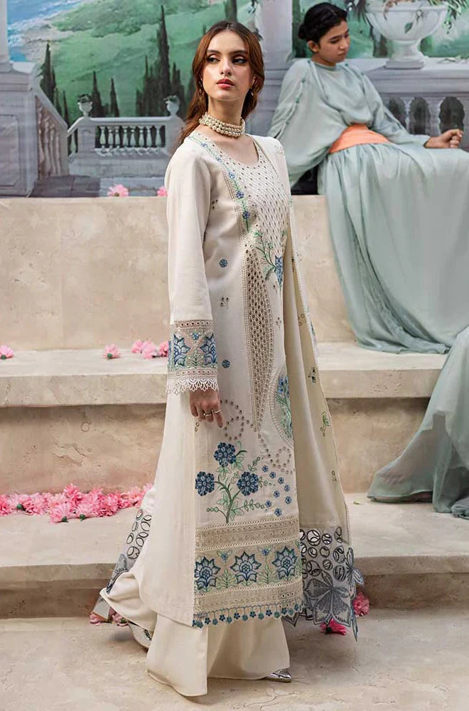 3 Piece - Unstitched Luxury Embroidered Lawn Fabric MR-2730