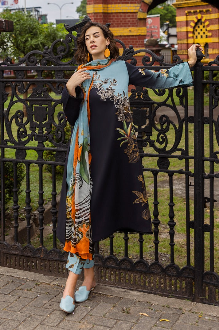 3 Piece - Unstitched Digital Printed Lawn Fabric LD-486