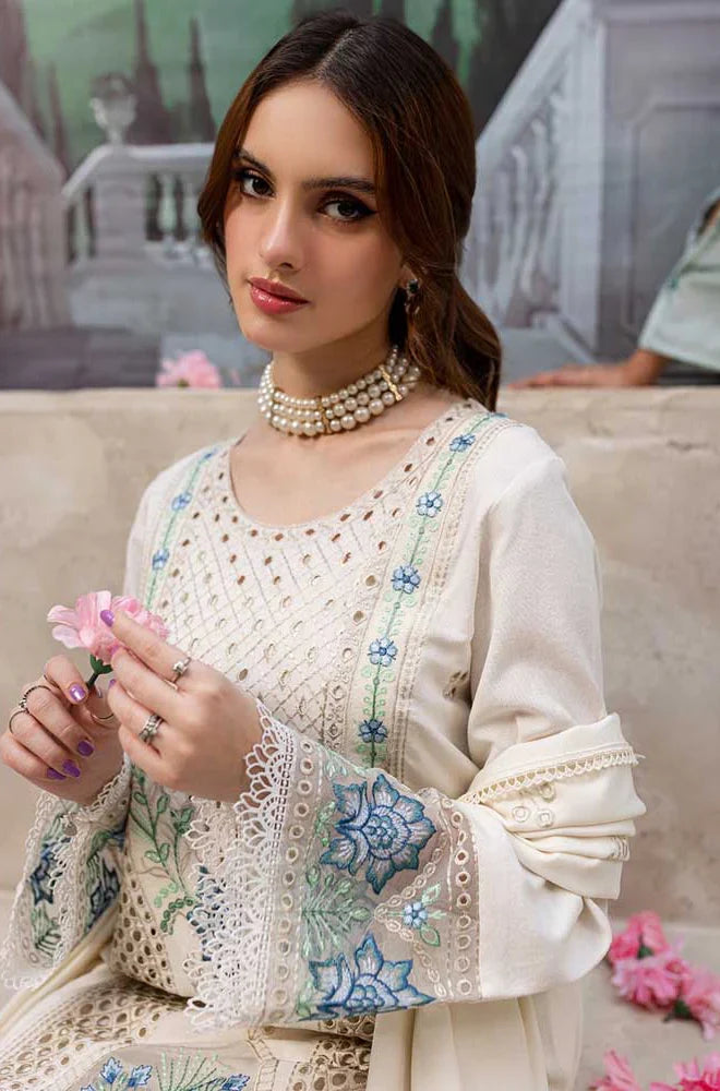 3 Piece - Unstitched Luxury Embroidered Lawn Fabric MR-2730