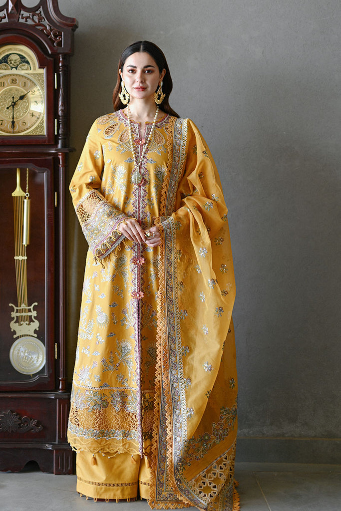 3 Piece - Unstitched Fully Embroidered Lawn Fabric SP-2510