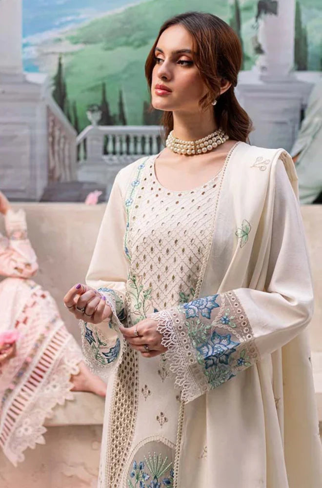 3 Piece - Unstitched Luxury Embroidered Lawn Fabric MR-2730