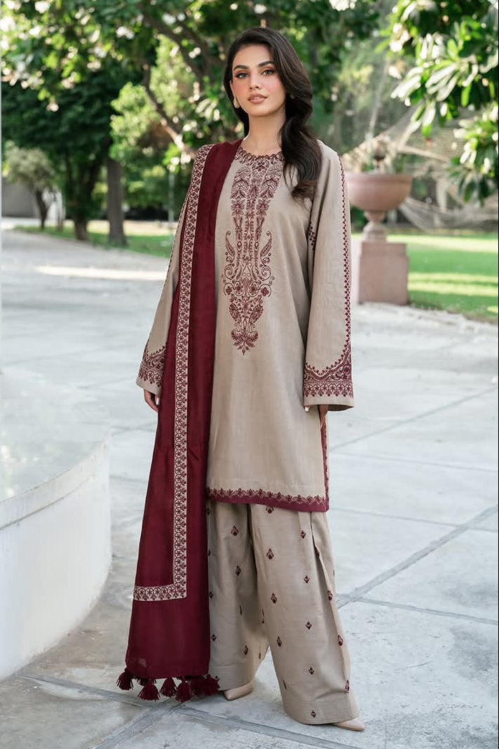 3 Piece - Unstitched Fully Embroidered Lawn Fabric KD-910