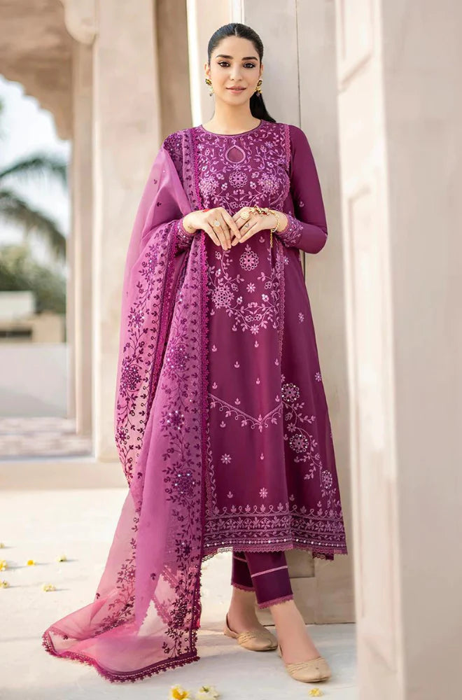 3 Piece - Unstitched Fully Embroided Lawn Fabric CS-84