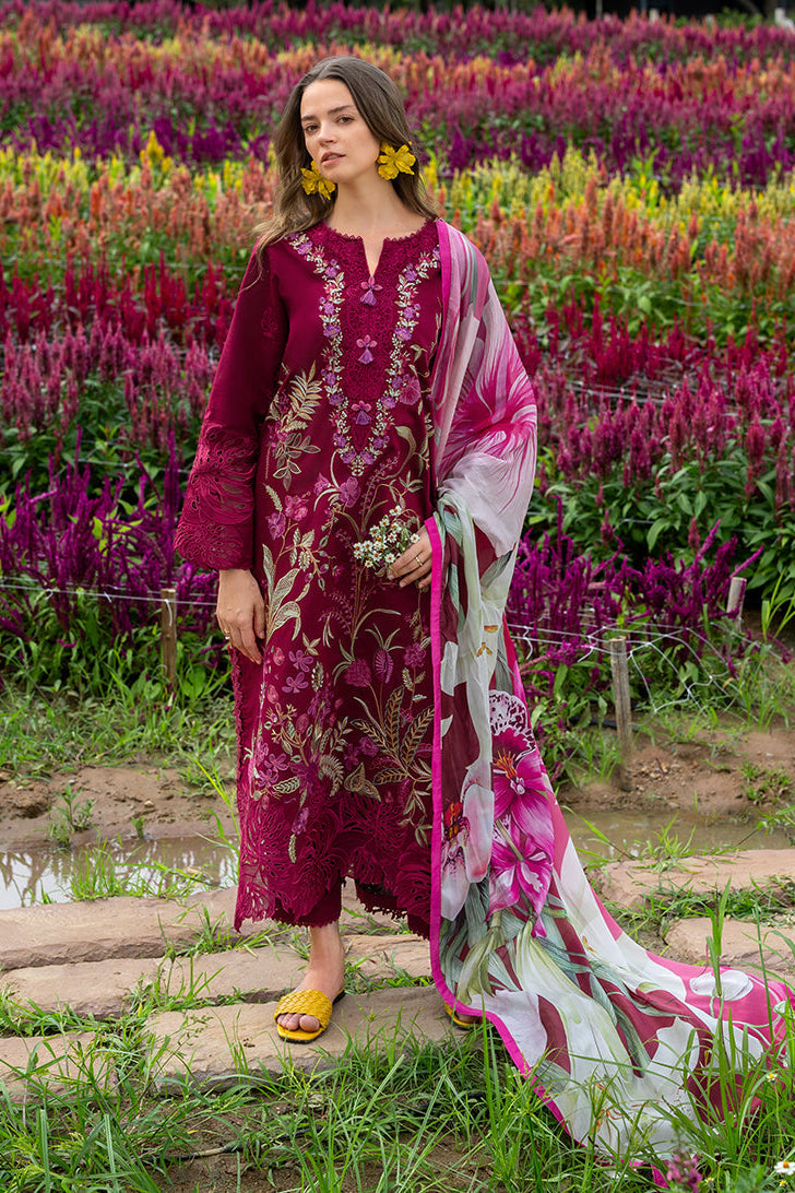 3 Piece - Unstitched Embroidered Lawn Fabric MS-2750