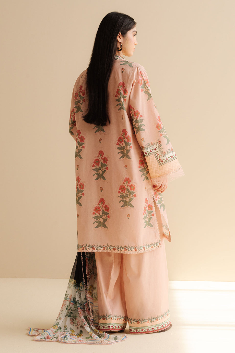 3 Piece - Unstitched Digital Printed Lawn Fabric MB-490