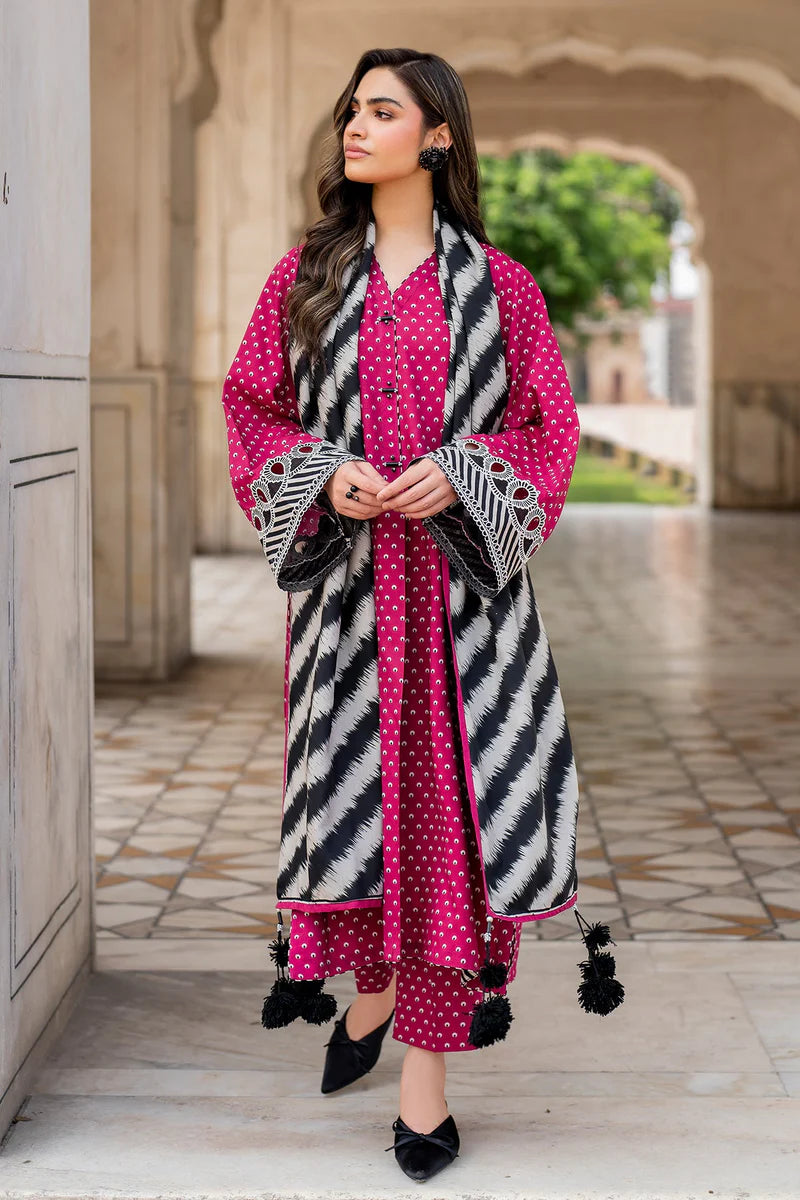 3 Piece - Unstitched Digital Printed Lawn Fabric BQ-411